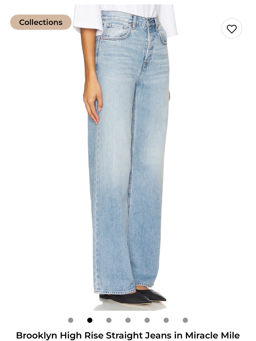 GRLFRND High-Rise Straight Leg Jeans in Light Blue